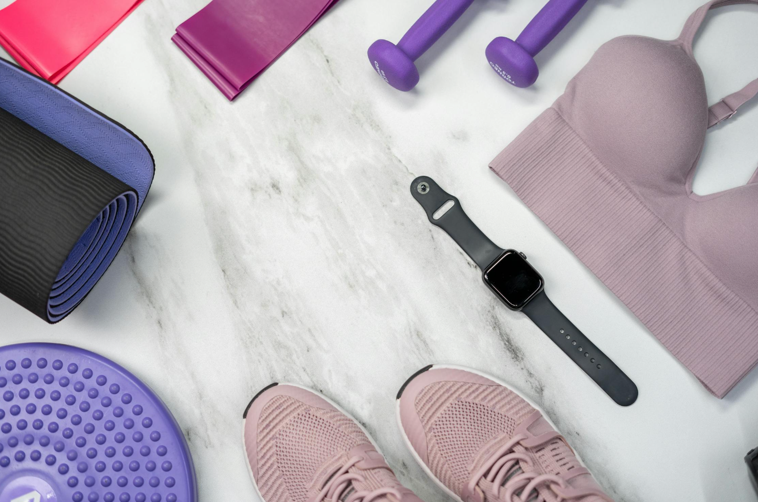 Aesthetic Image of workout gear in pastel colors