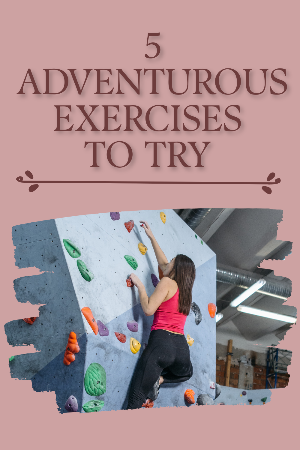 Person rock climbing focused on wall 